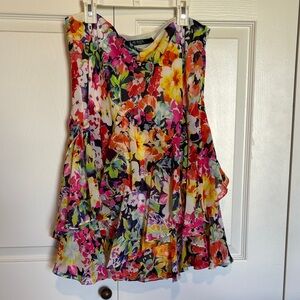 Lauren Ralph Lauren colorful floral ruffle mini skirt spring summer